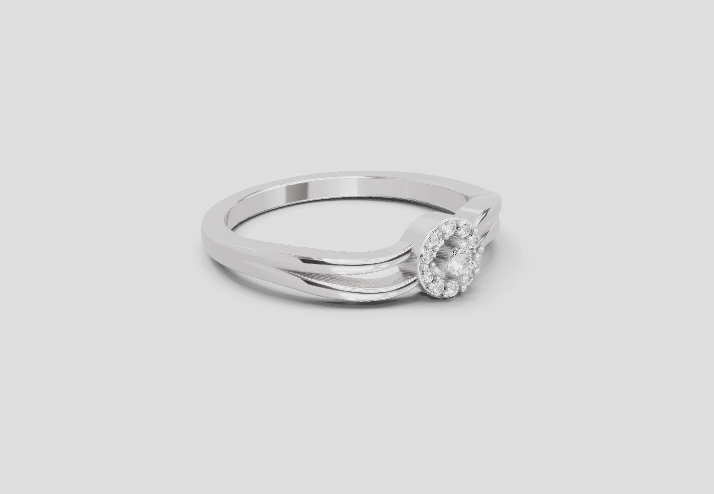 Lustrous Round Halo Diamond Ring