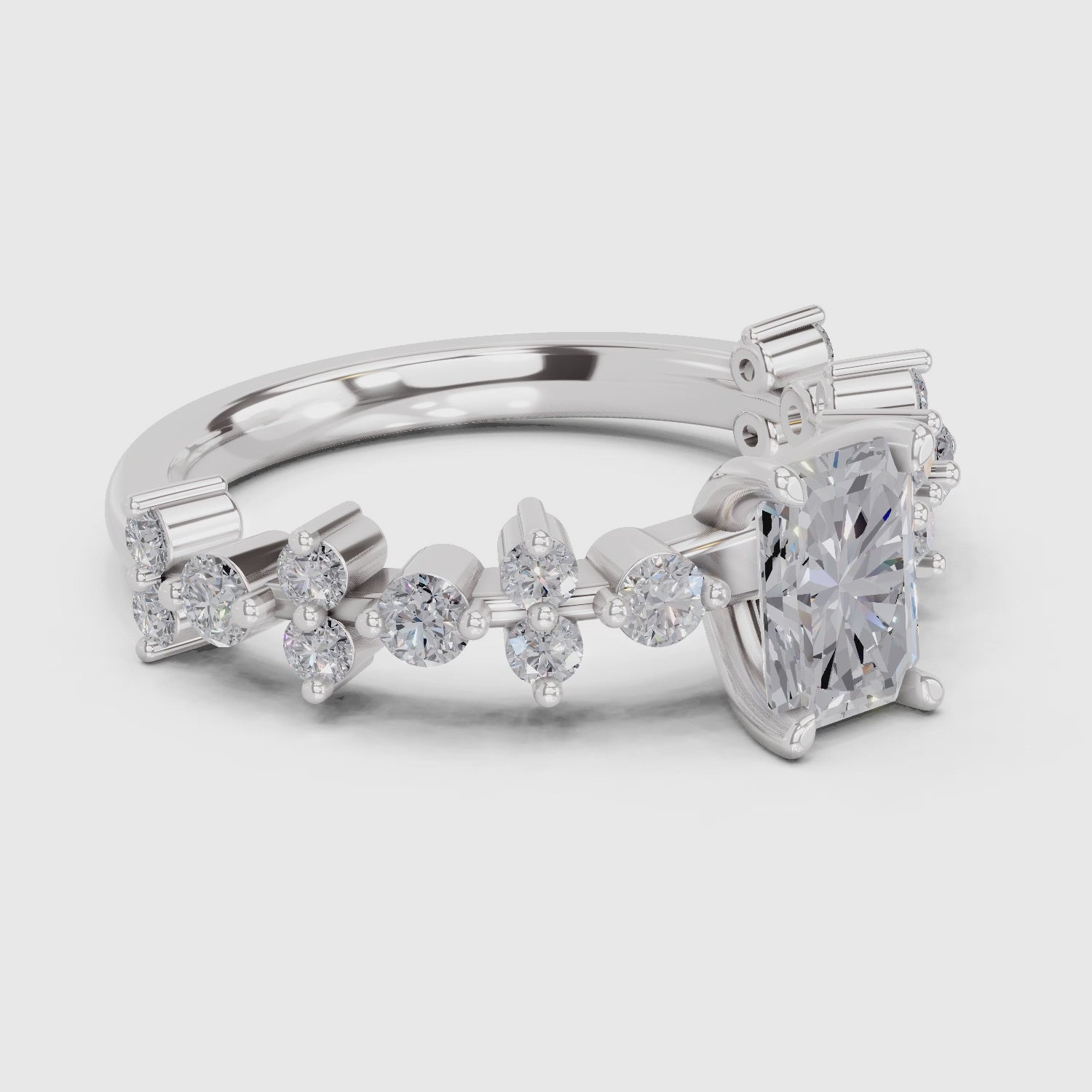 Elegant Emerald-Cut Solitaire Diamond Ring