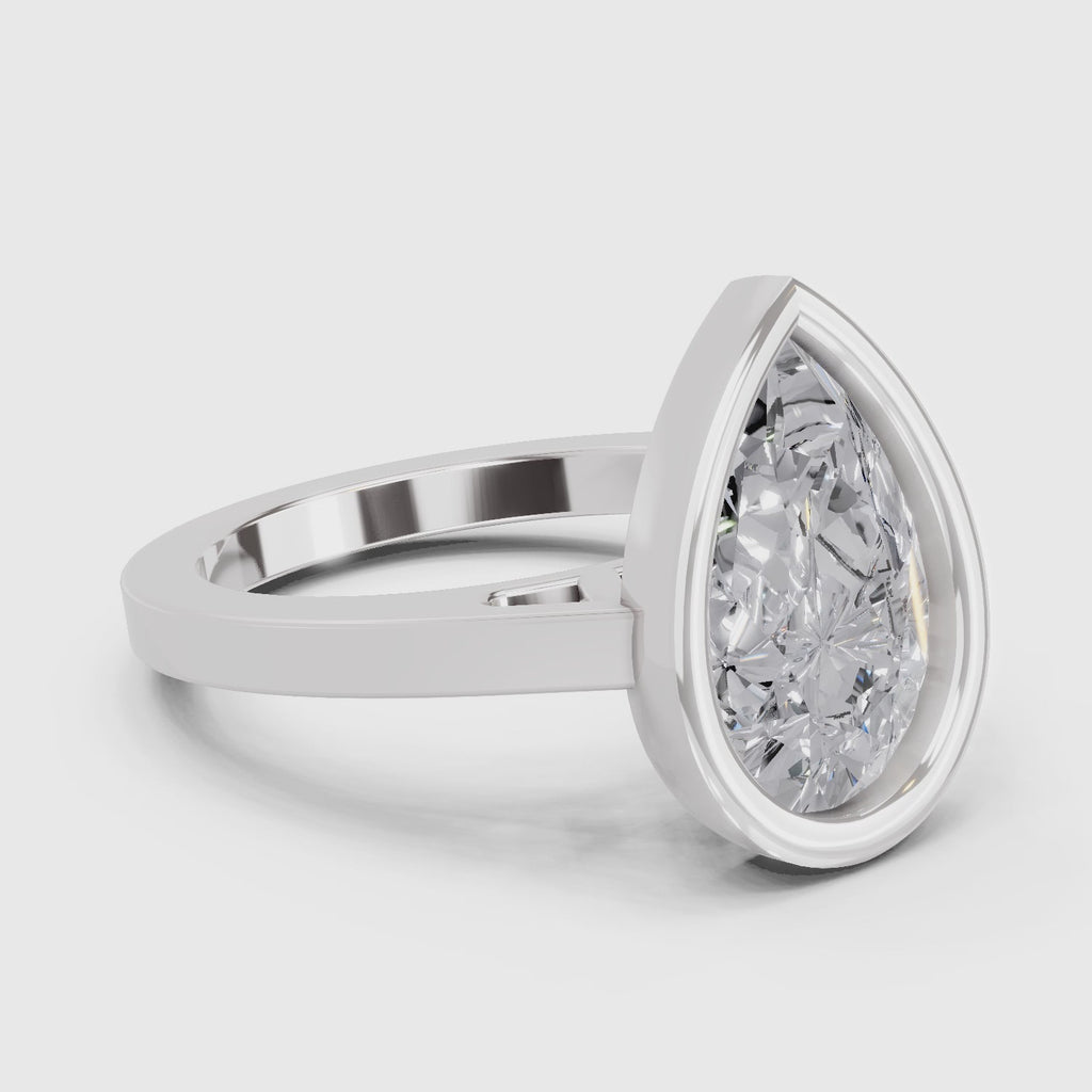 Radiant Pear Solitaire Diamond Ring