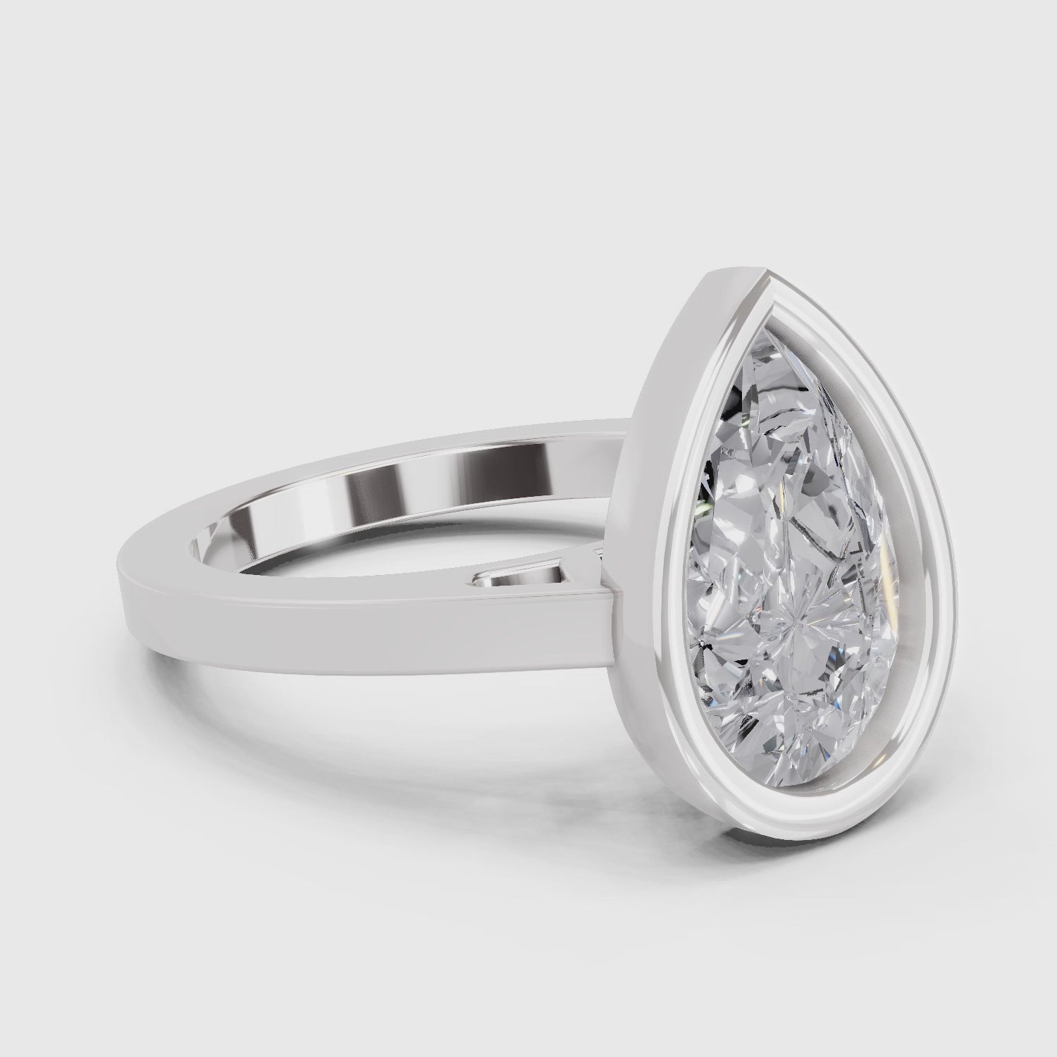 Radiant Pear Solitaire Diamond Ring
