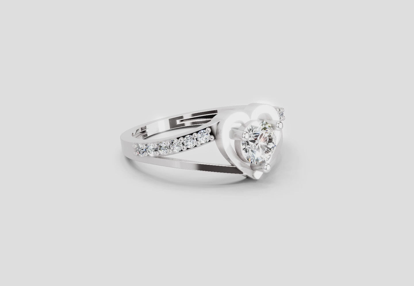 Ethereal Heart Solitaire Diamond Ring