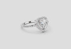 Ethereal Heart Halo Diamond Ring
