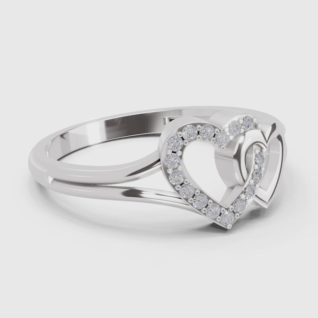 Stunning Heart Diamond Engagement Ring