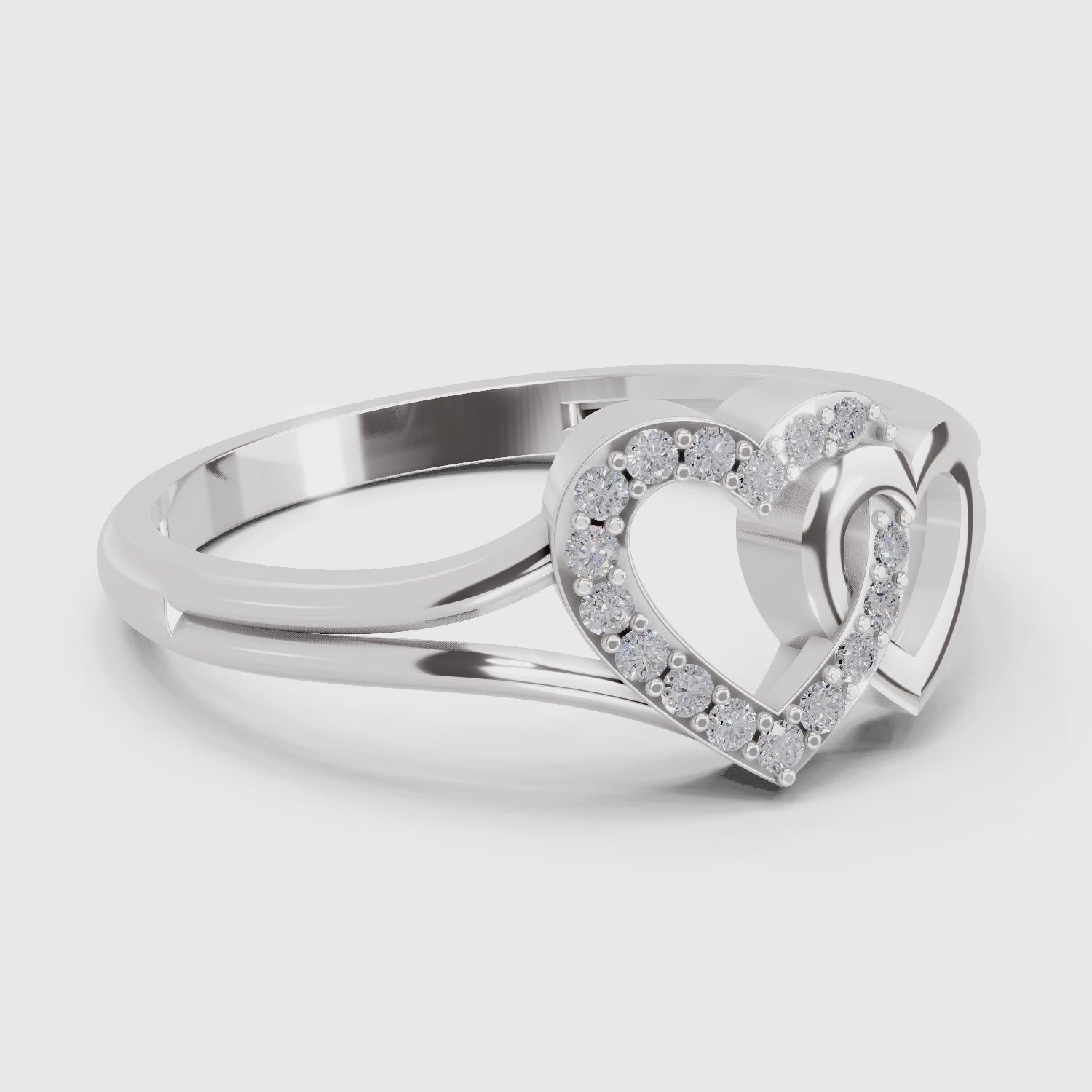 Stunning Heart Diamond Engagement Ring