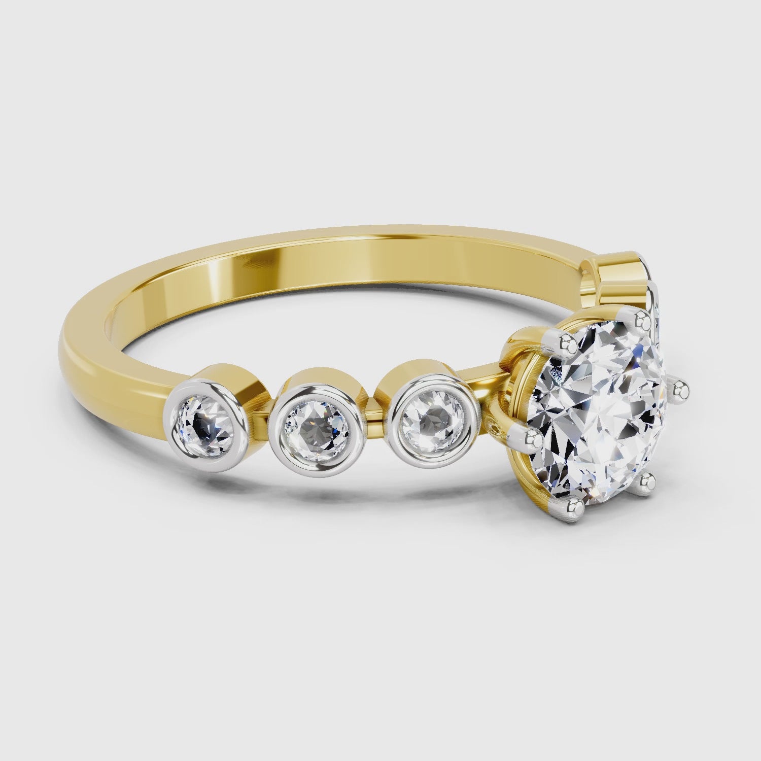 Timeless Round Bezel Diamond Band Ring