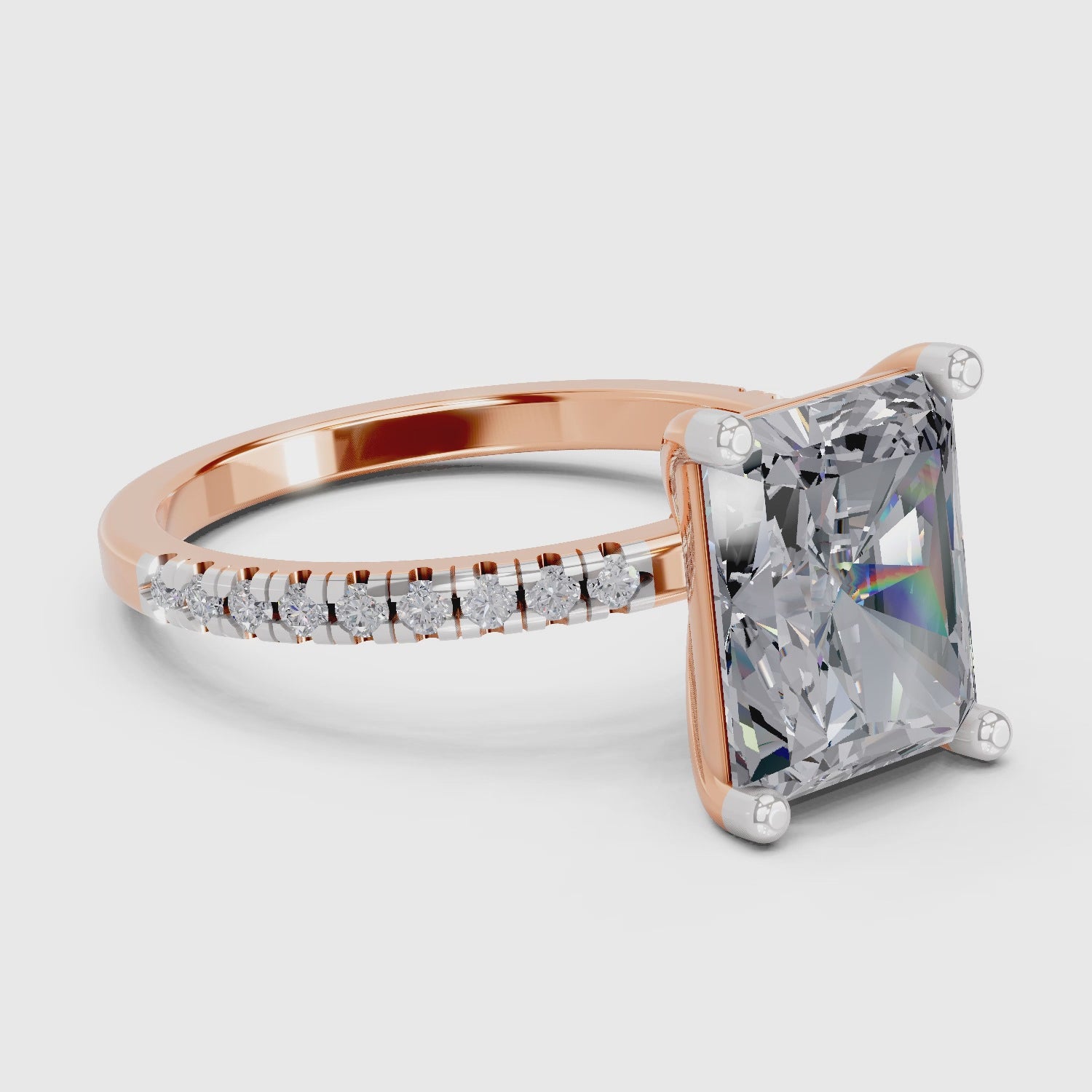 Resplendent Radiant-Cut Solitaire Diamond Ring