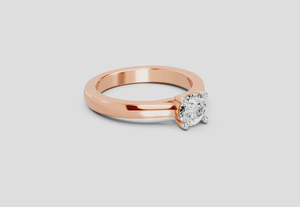 Glistening Round Solitaire Diamond Ring