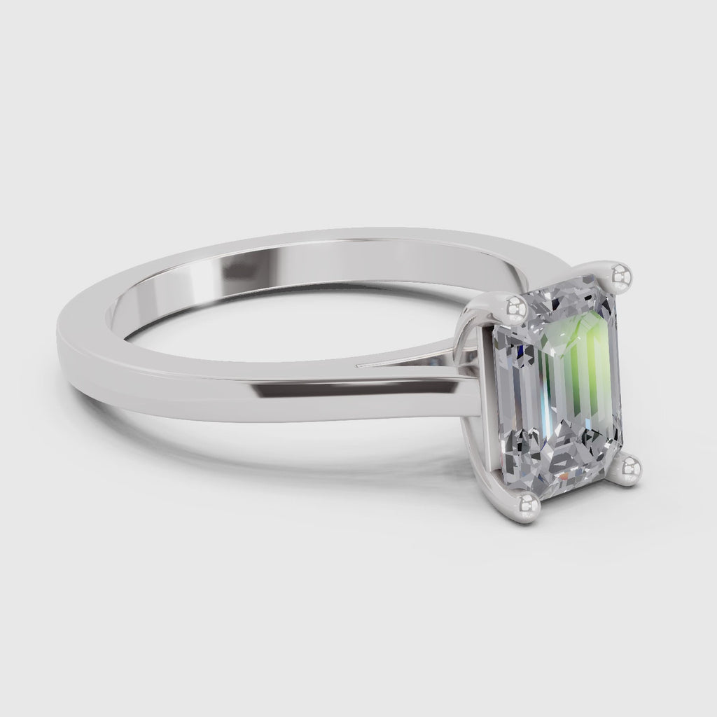 Sublime Emerald-Cut Solitaire Diamond Ring