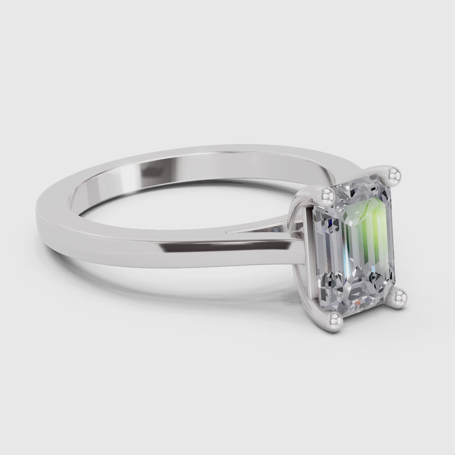 Sublime Emerald-Cut Solitaire Diamond Ring