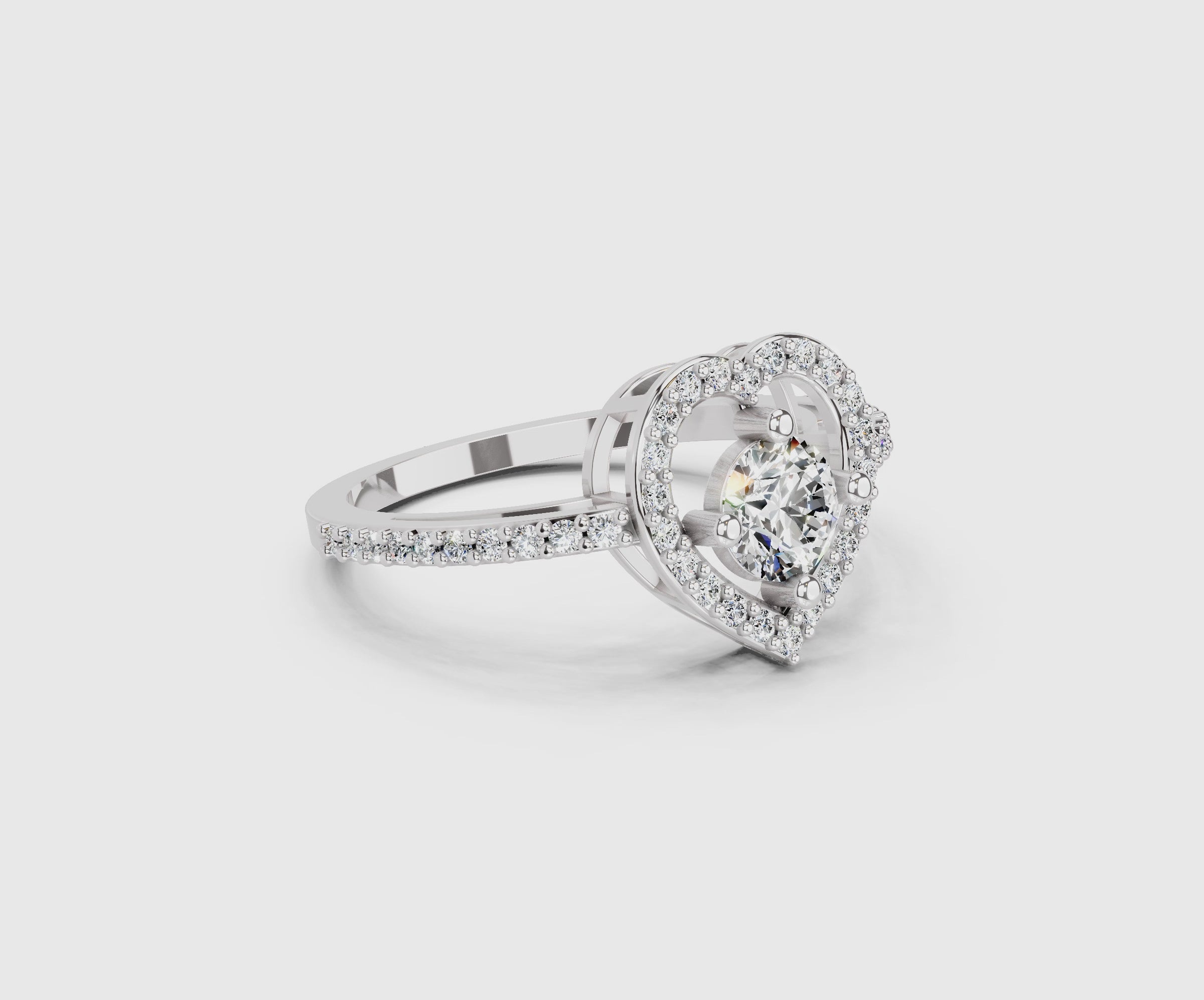 Celestial Round Halo Diamond Ring