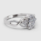 Majestic Oval Swirl Diamond Engagement Ring