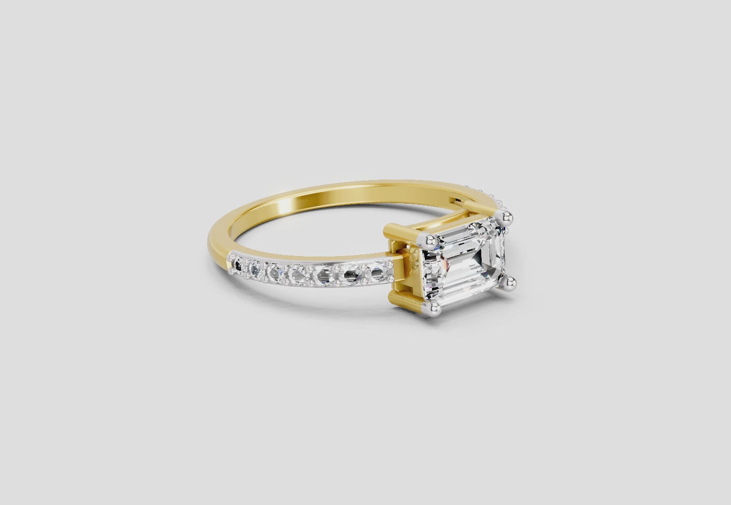 Regal Emerald-Cut Diamond Ring