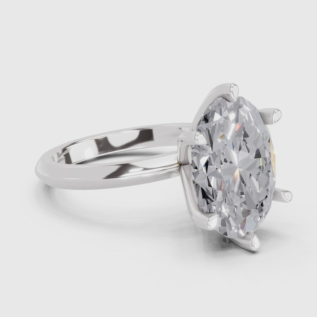 Gleaming Oval Solitaire Diamond Engagement Ring