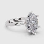 Gleaming Oval Solitaire Diamond Engagement Ring