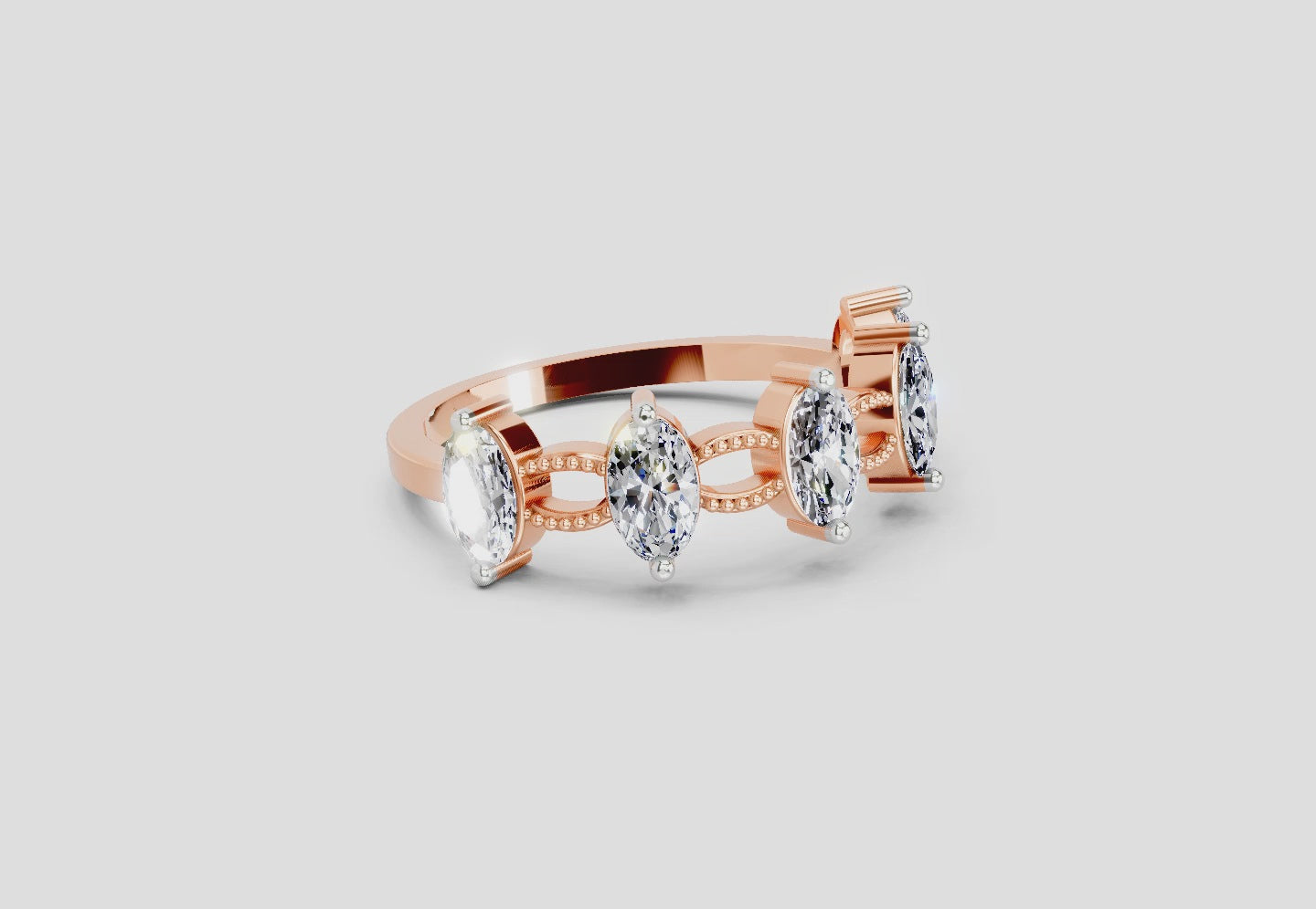 Regal Oval Diamond Band Ring