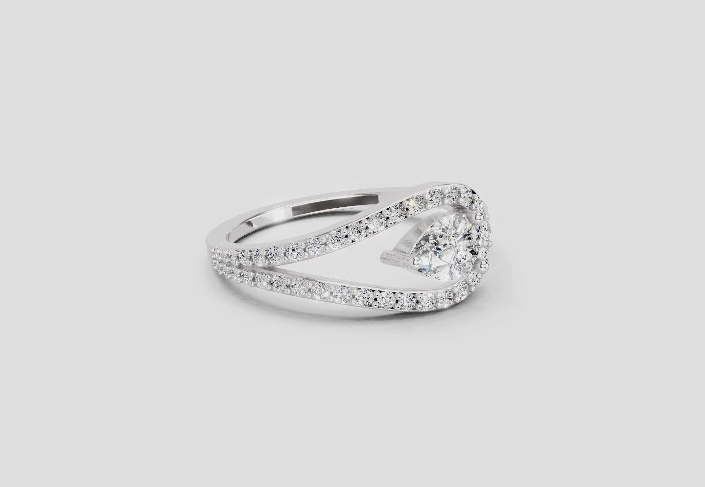 Sparkling Pear Promise Diamond Promise Ring