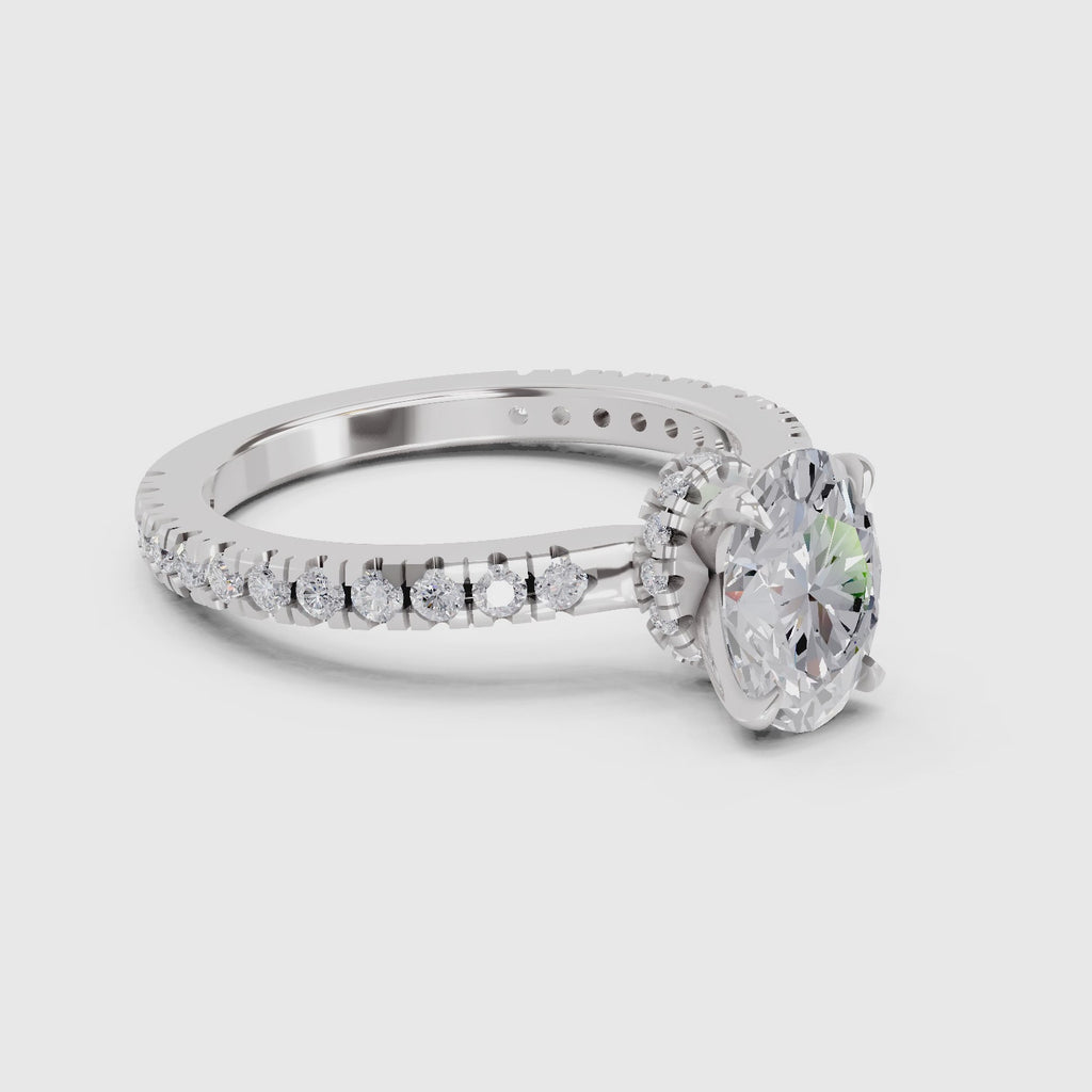 Sparkling Oval Solitaire Diamond Ring