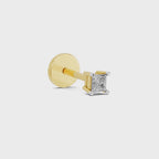 Stunning Princess-Cut Solitaire Diamond Nose Pin