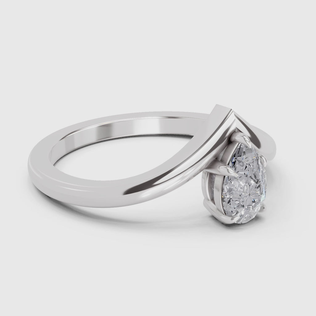 Iconic Pear Solitaire Diamond Ring