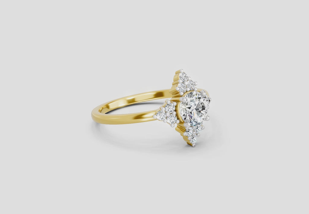 Lustrous Floral Cluster Diamond Ring