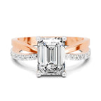 Lucilla Crossover Emerald Lab Grown Diamond Ring
