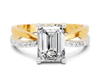 Lucilla Crossover Emerald Lab Grown Diamond Ring