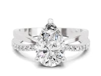 Roselia Crossover Pear Lab Grown Diamond Ring