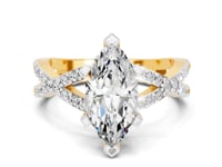 Blandina Intersecting Marquise Lab Grown Diamond Ring
