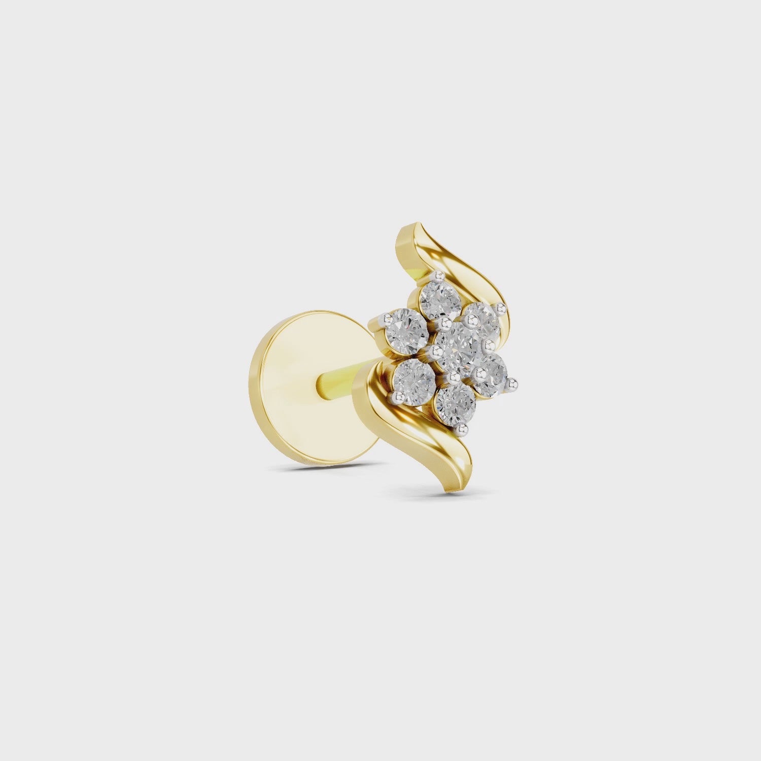 Captivating Swirl Diamond Nose Pin