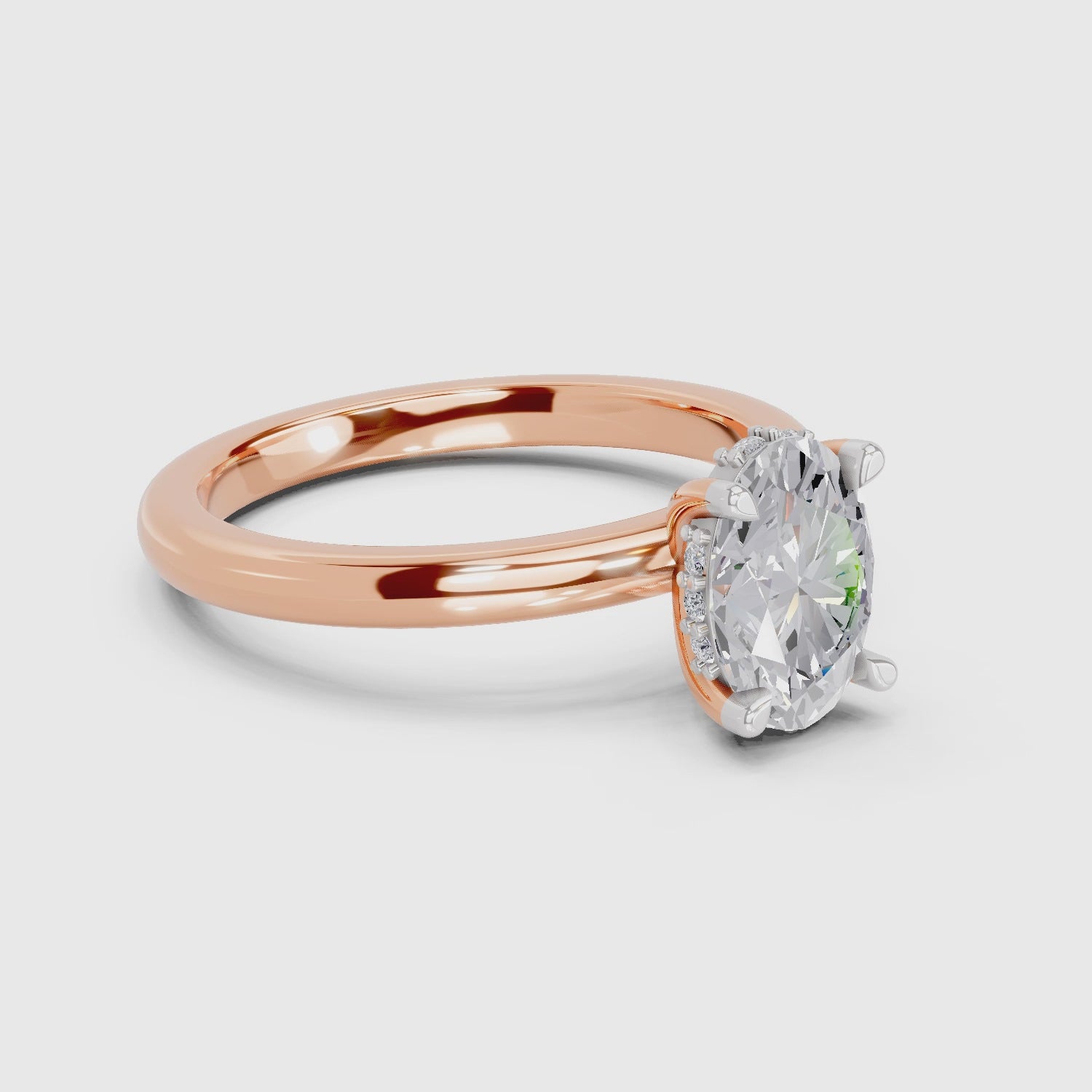 Celestial Oval Solitaire Diamond Ring