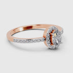 Gleaming Oval Halo Diamond Engagement Ring