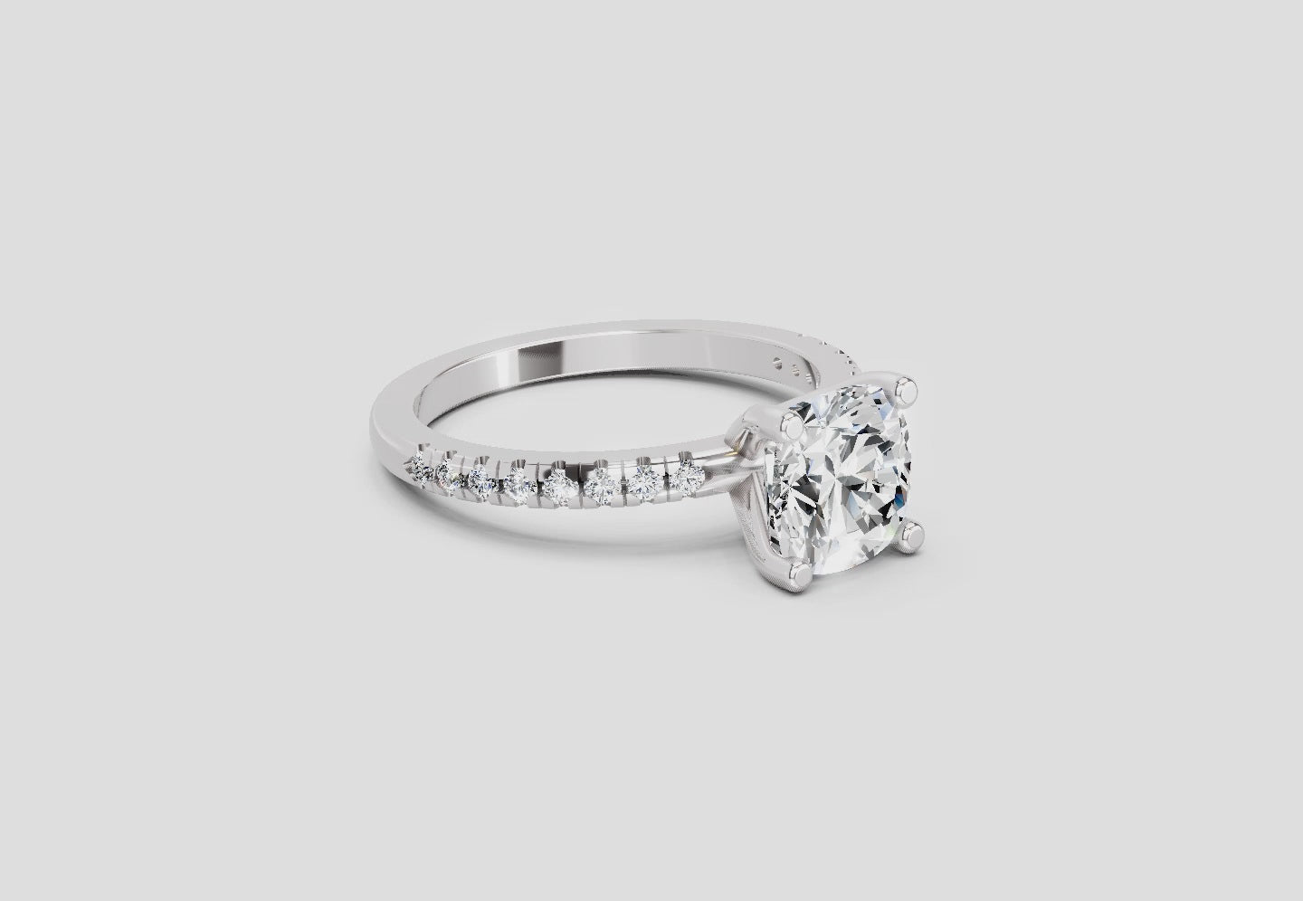 Shimmering Cushion Diamond Ring