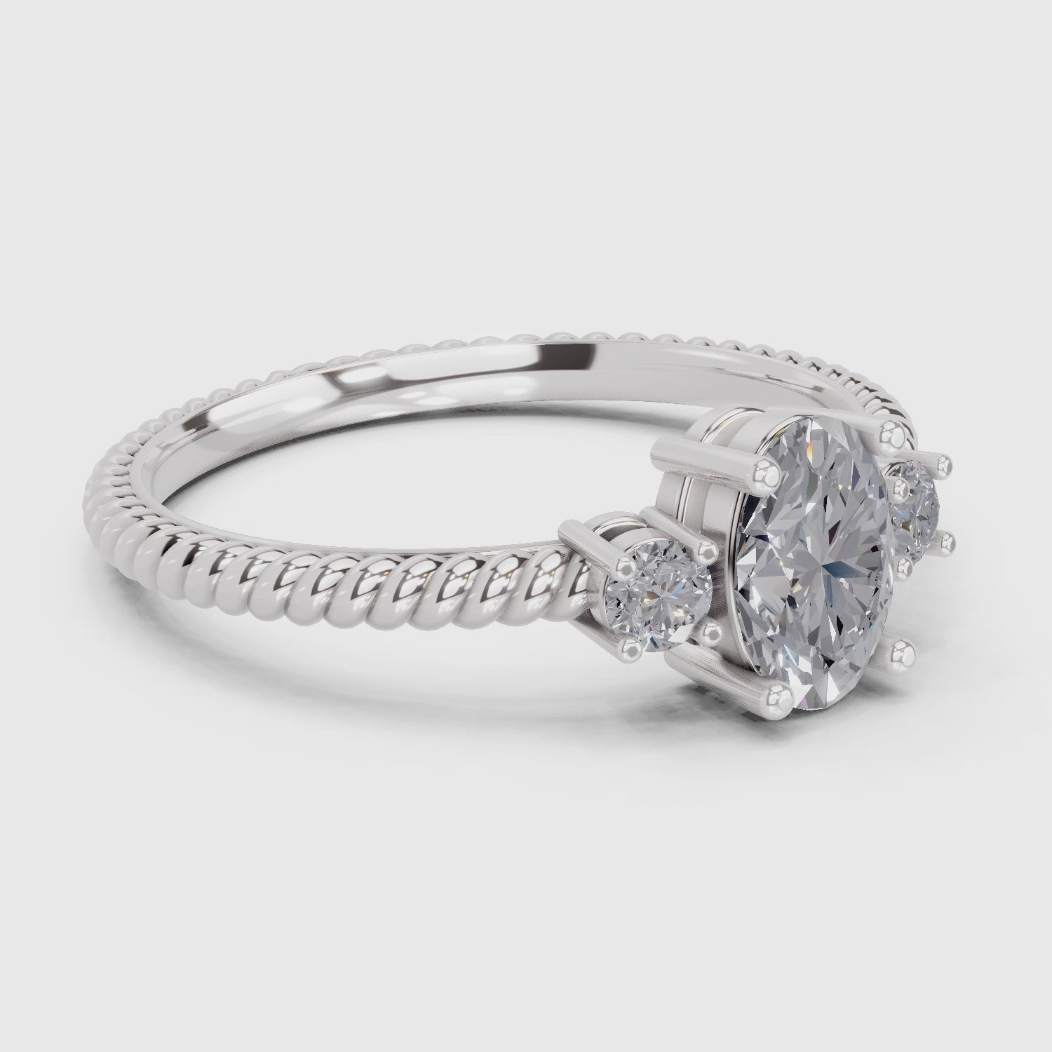 Radiant Oval Diamond Engagement Ring