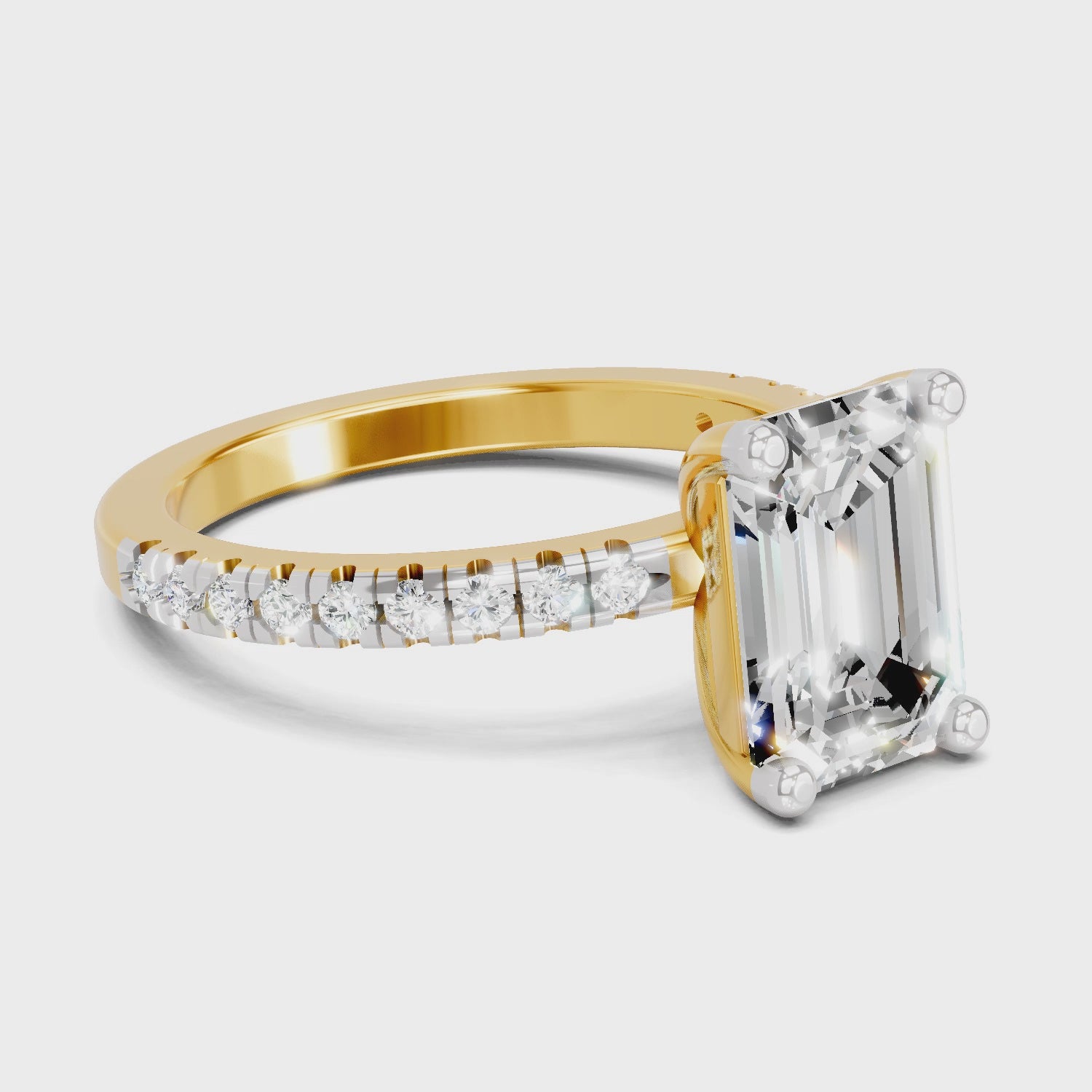 Resplendent Emerald-Cut Diamond Engagement Ring