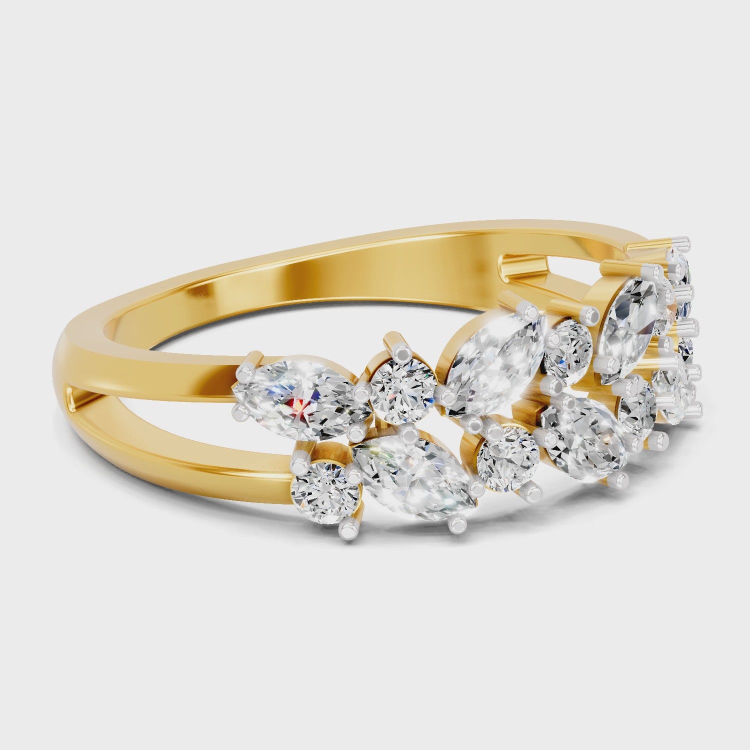 Exquisite Round Cluster Diamond Ring