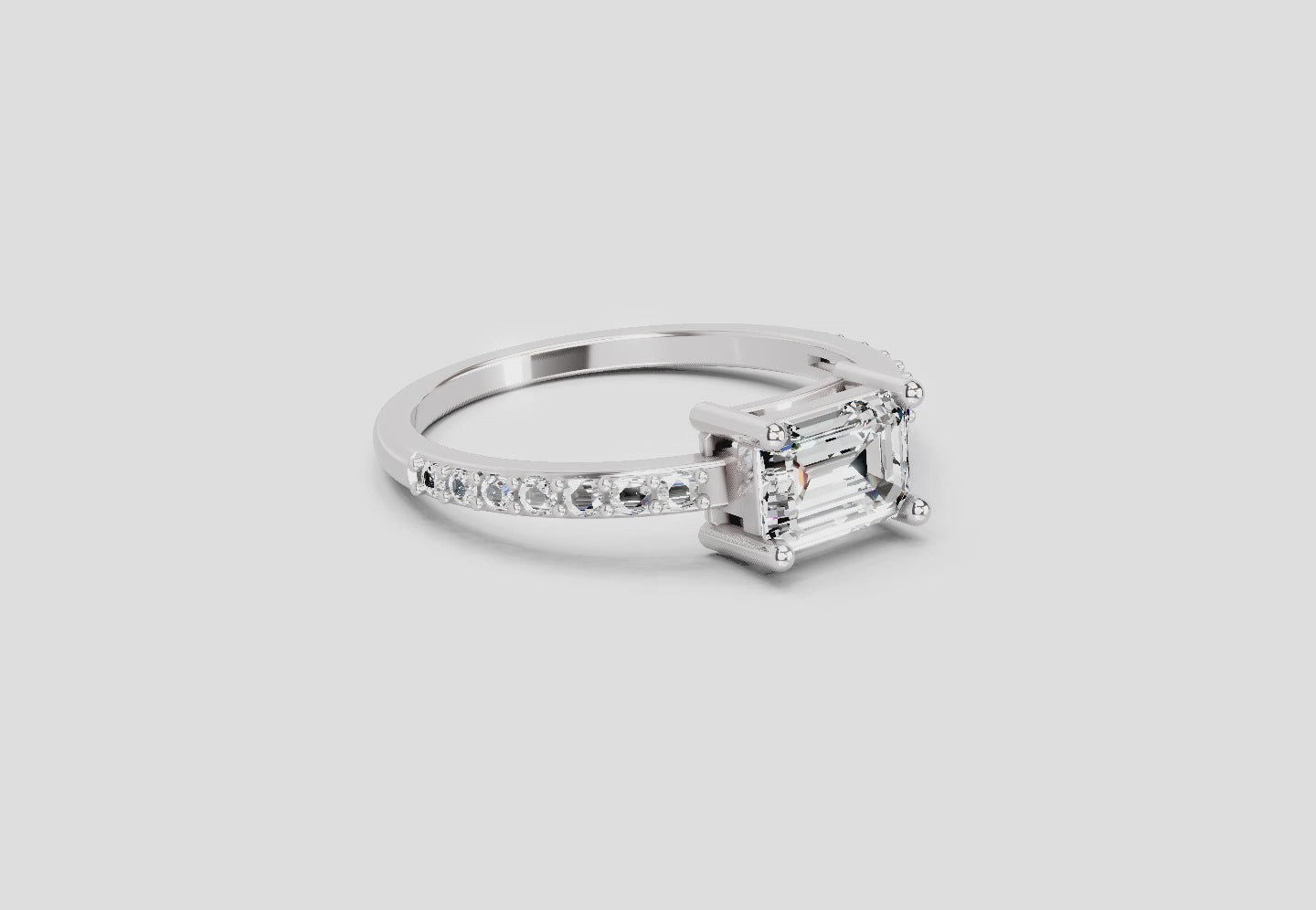 Regal Emerald-Cut Diamond Ring