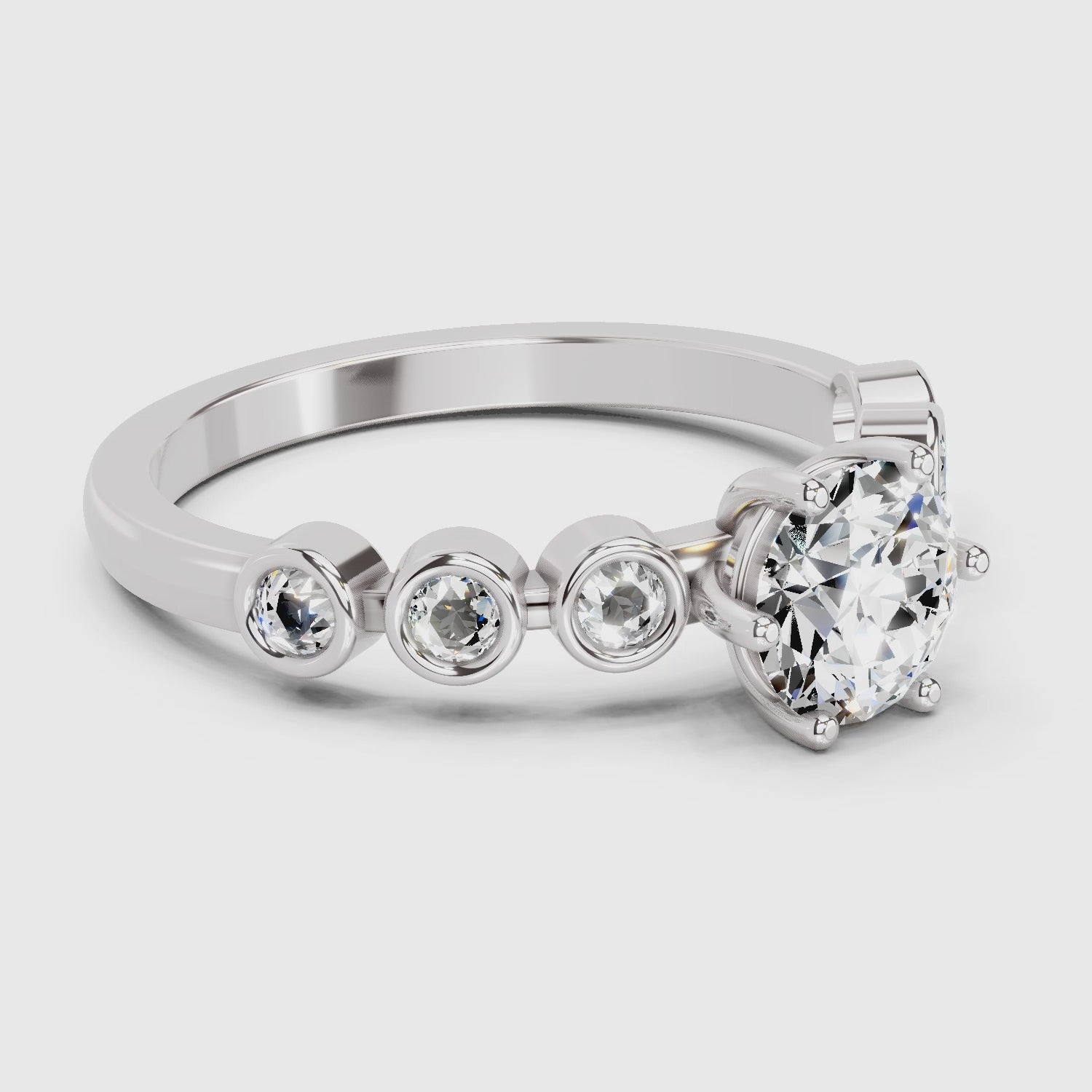 Timeless Round Bezel Diamond Band Ring