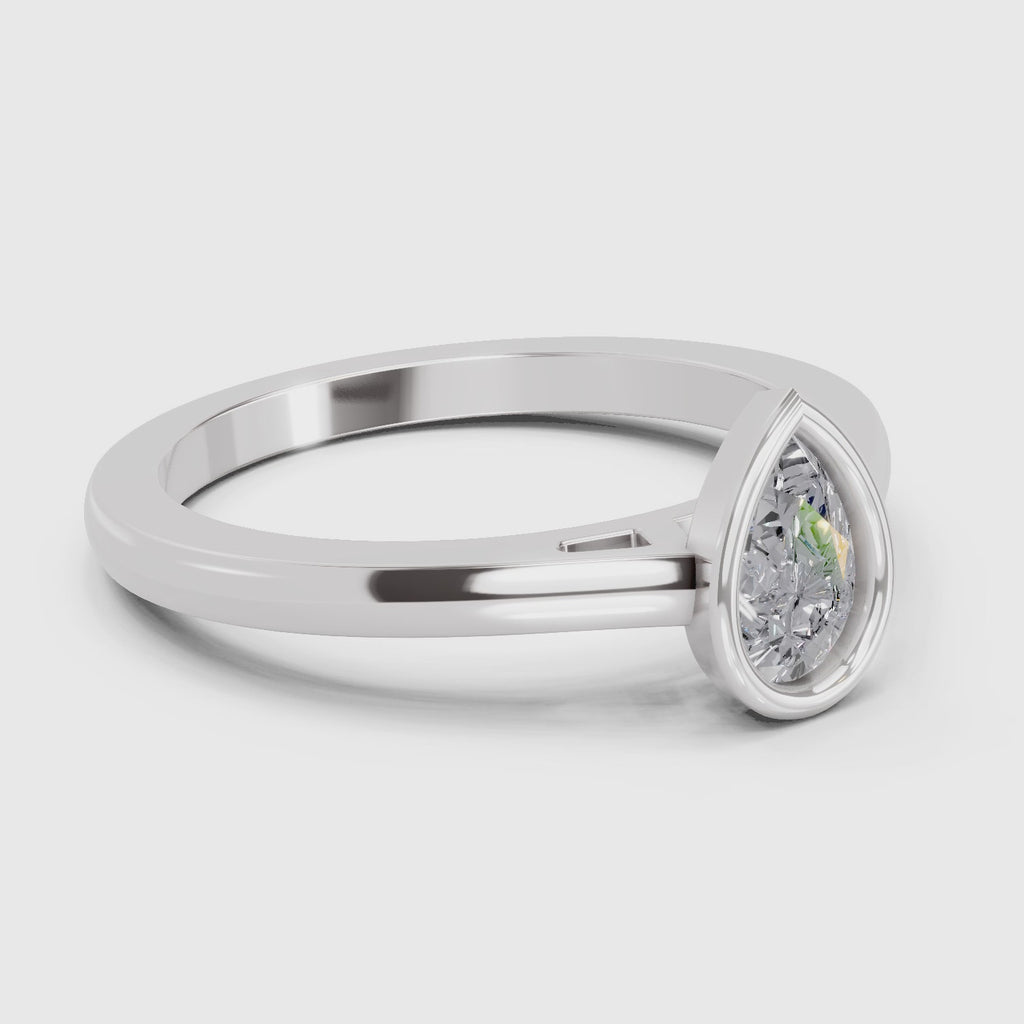 Luminous Pear Solitaire Diamond Ring