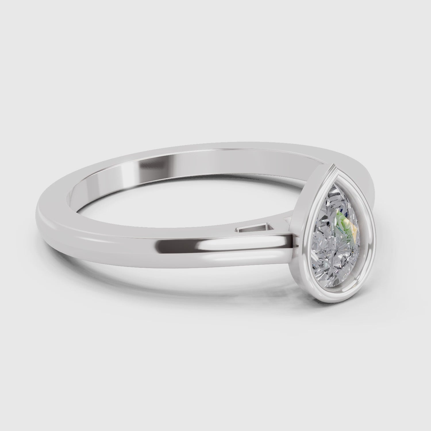 Luminous Pear Solitaire Diamond Ring