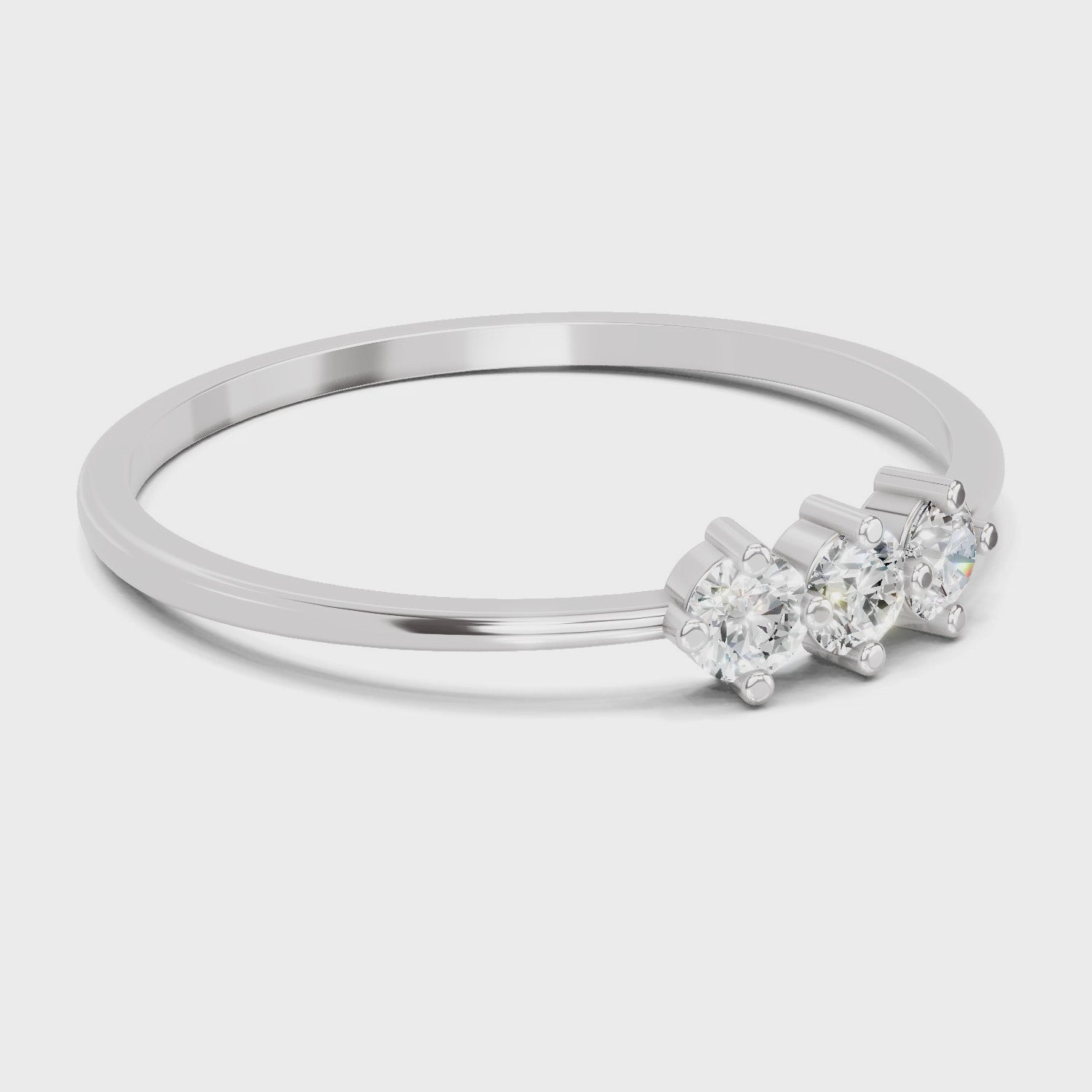 Refined Spark Trinity Diamond Engagement Ring