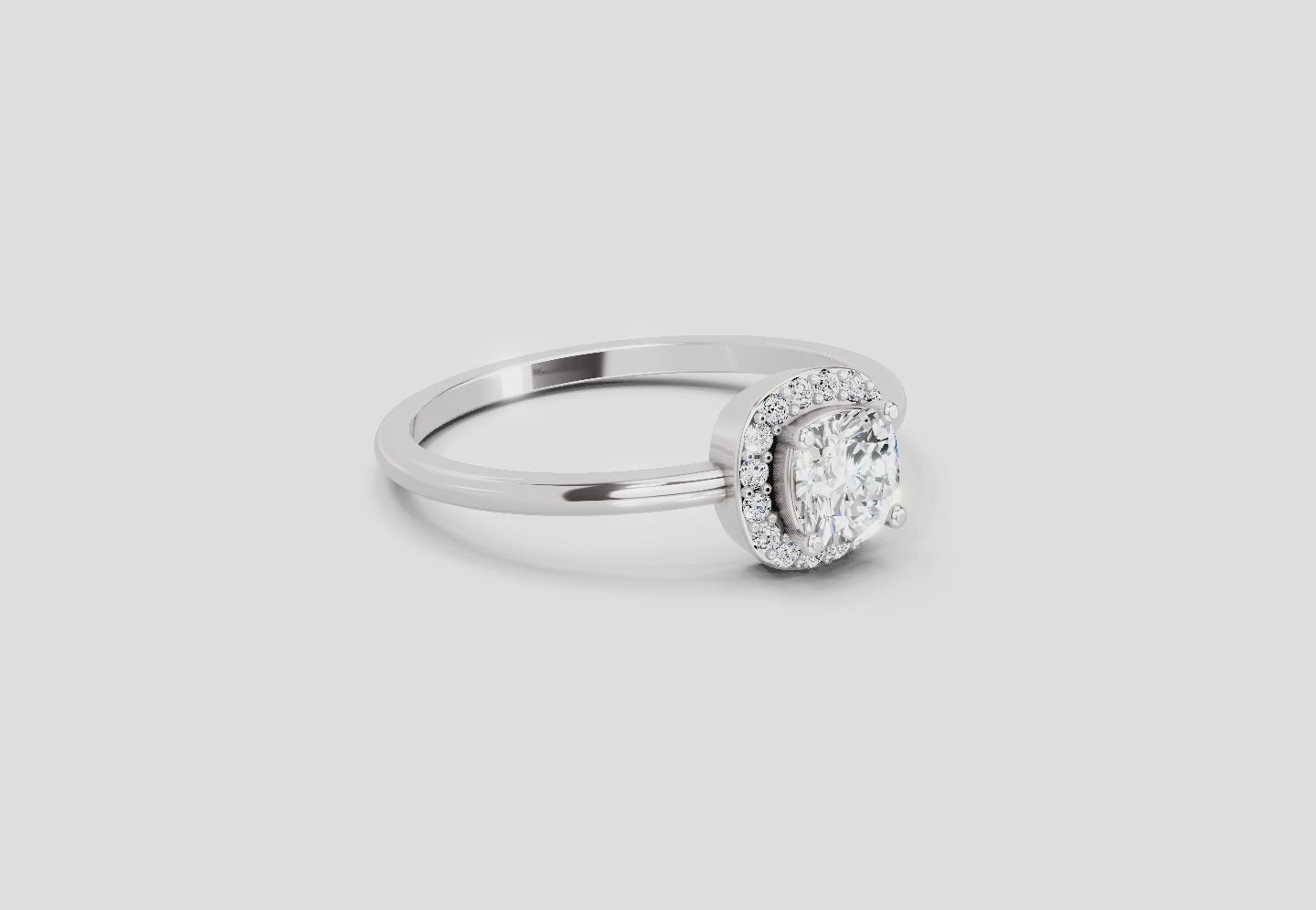 Timeless Cushion Halo Diamond Engagement Ring