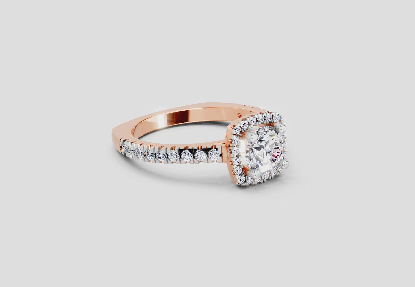 Radiant Halo Diamond Ring