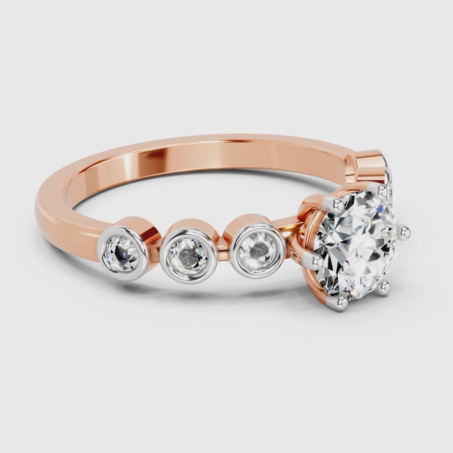 Timeless Round Bezel Diamond Band Ring