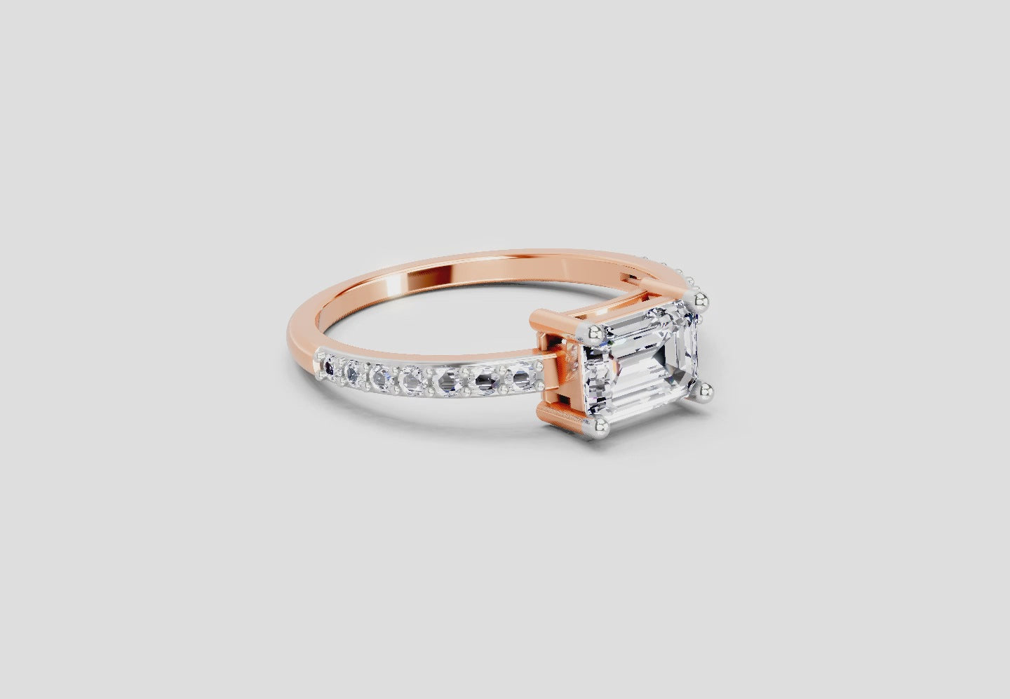 Regal Emerald-Cut Diamond Ring