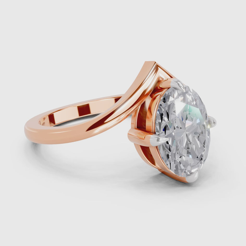Enchanting Oval Solitaire Diamond Ring