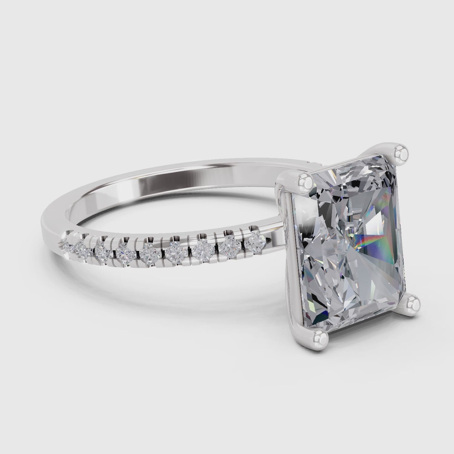 Resplendent Radiant-Cut Solitaire Diamond Ring