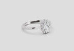 Pristine Oval Halo Diamond Engagement Ring