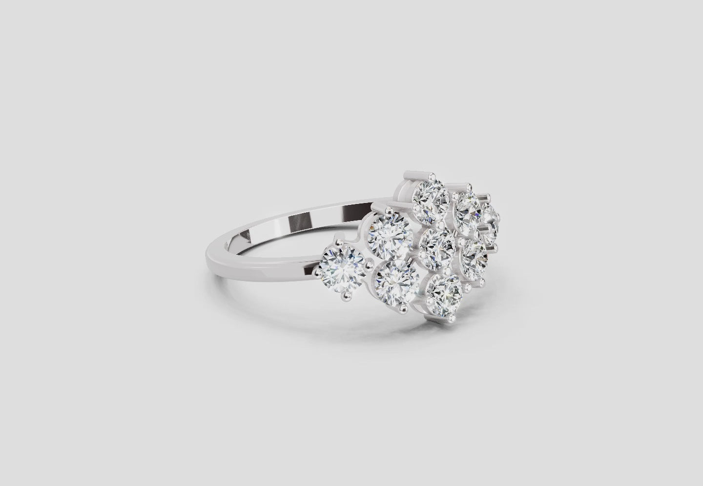 Enchanting Floral Cluster Diamond Ring