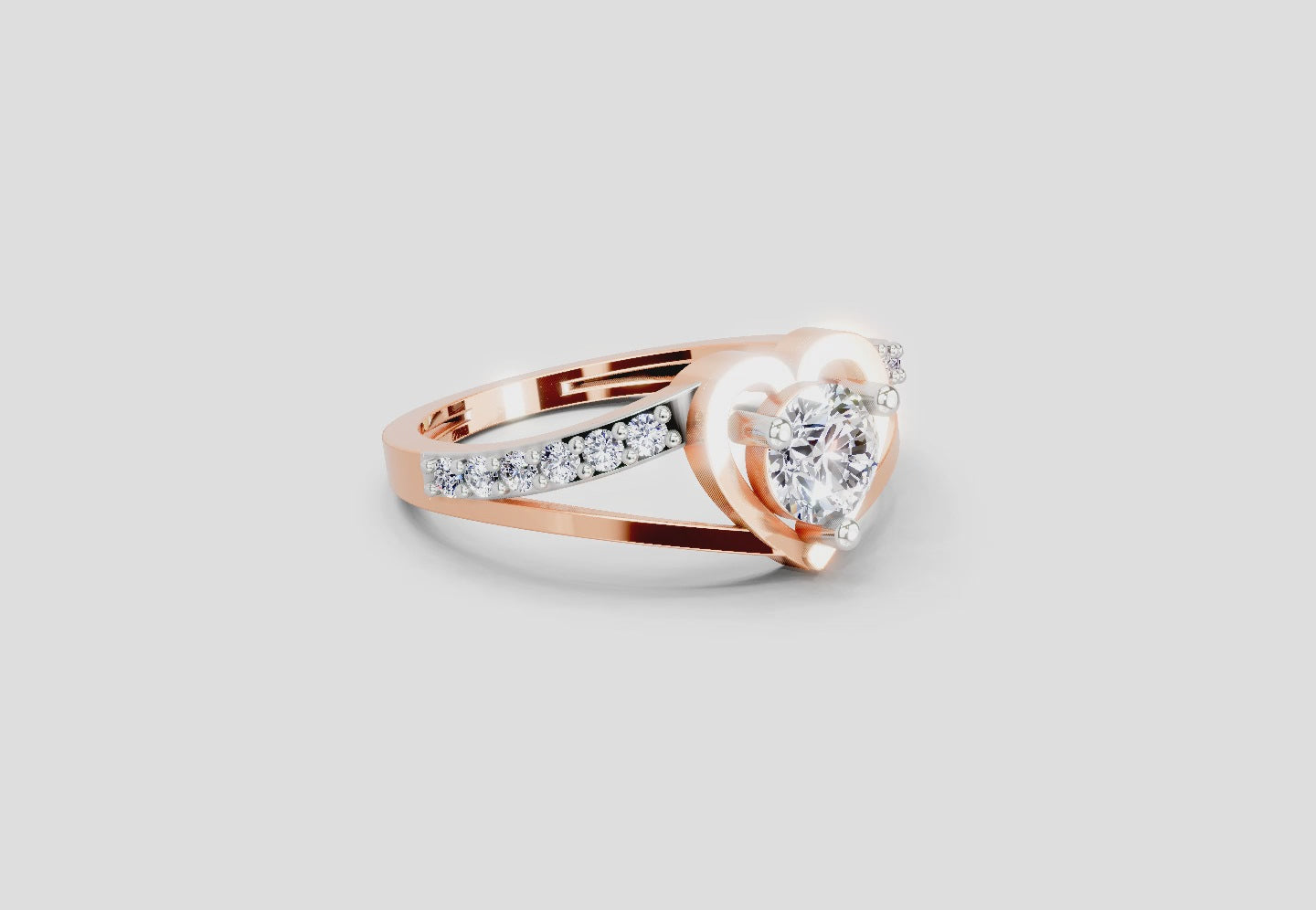 Ethereal Heart Solitaire Diamond Ring