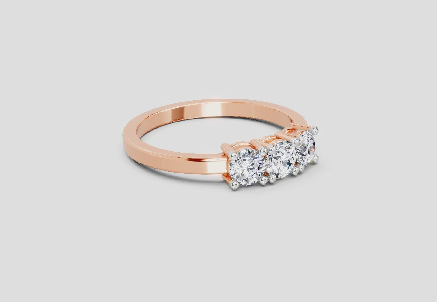 Gleaming Three-Stone Diamond Ring